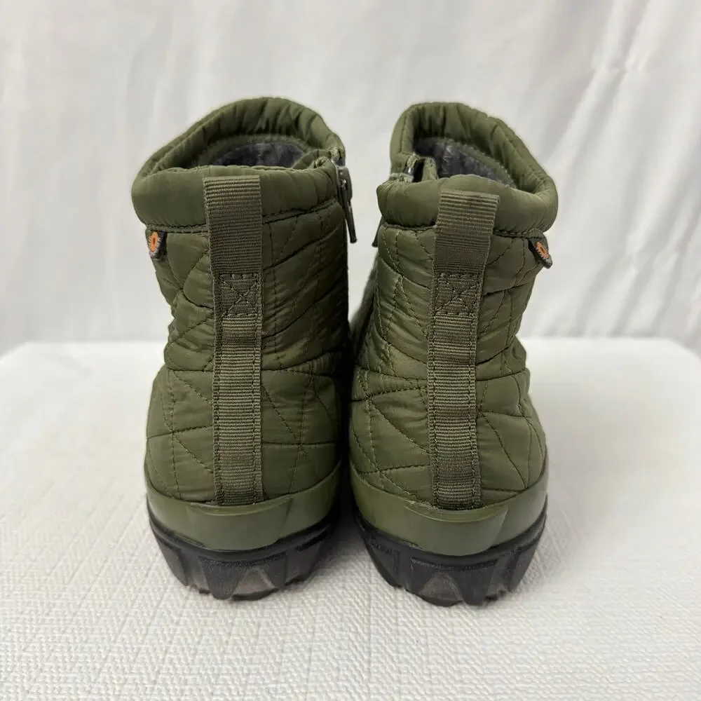 Bogs Boots Womens Size 7 Snowday II Green Quilted Insulated Waterproof Ankle - Picture 3 of 8